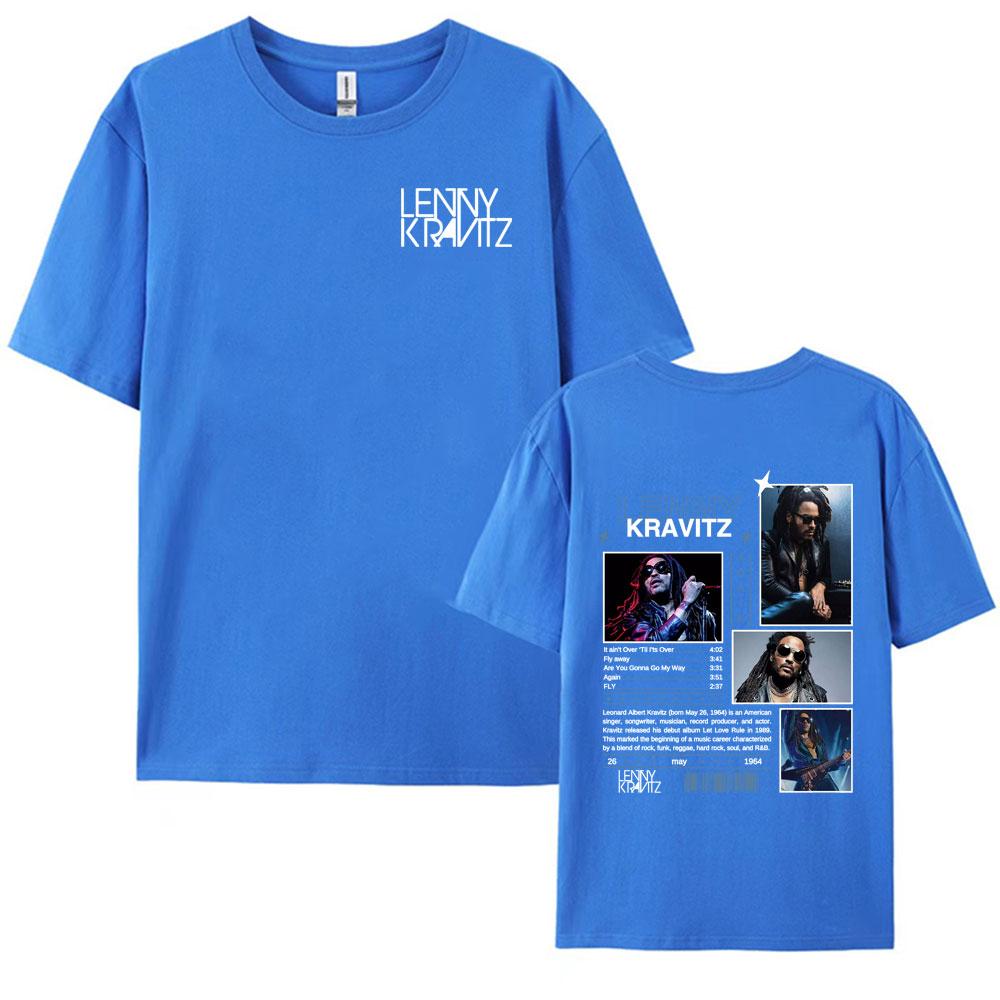 Rapper Lenny Kravitz Again Album 2025 Tour Tshirt Men Hip Hop 90s Retro High Quality T Shirt Fashion Casual 100 Cotton Tshirt