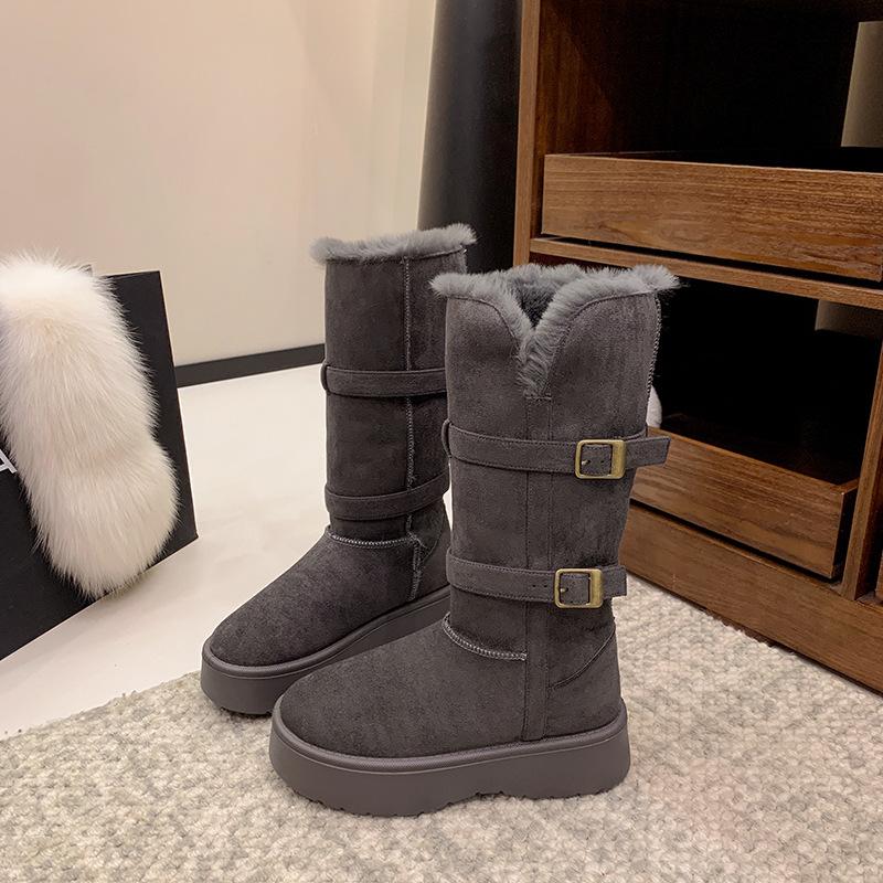 Women's thick-soled one-step fashion winter lightweight warm anti cold snow boots non-slip casual sneakers long cotton boots