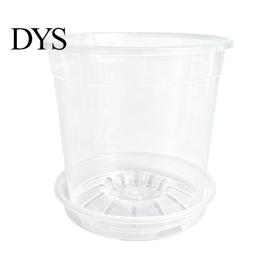 Orchid Repotting Supplies Clear Plastic Pot with Saucer, Plant Pots Drainage Holes, Ventilated Flower for Rose, Phalaenopsis, Seedings Indoor