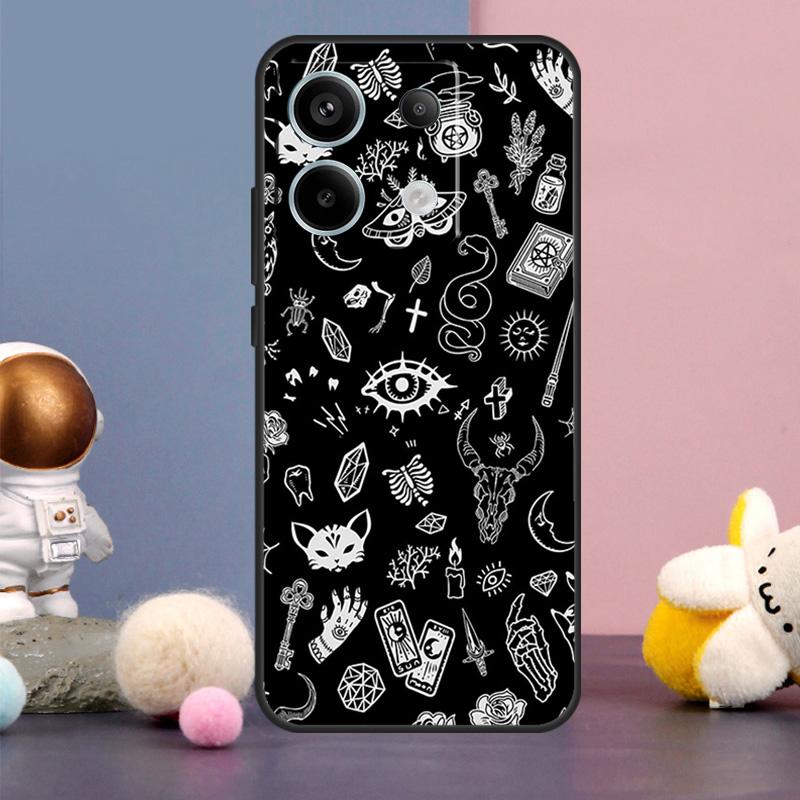 Occult Witchcraft Moon Gothic Witch Case For Xiaomi Redmi Note 13 Pro 12 11 9 10 9S 10S 11S 12S Redmi 12 13 10C 12C 13C Cover