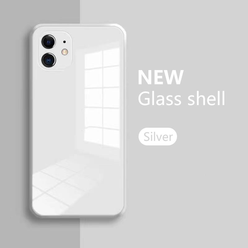 Buy Silicone Solid Candy Glossy Glass Phone Thin Fundas Capa Coque Back Cover For Iphone Se 11 7plus 7 8 8plus X Xs Max Case At Affordable Prices Free Shipping