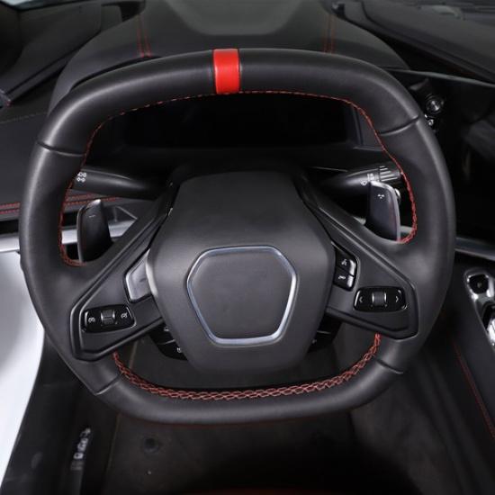 Matte Black Interior Steering Wheel Button Trim Cover For Corvette C8 1LT 20-25