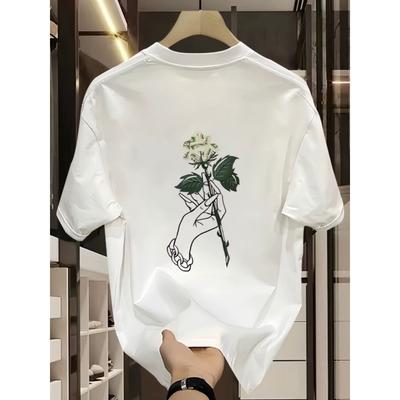 Heavy Cotton Versatile Short-sleeved T-shirt Men's and Women's American Ins Trend Creative Design Print Top T-shirt