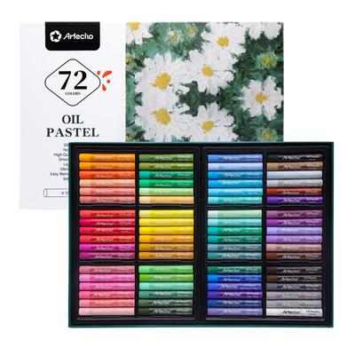 Artecho Oil Pastels 72-Color Set (10x70mm) Soft Oil Pastels for Art Painting, Drawing, Blending, Oil Crayons, Pastels, Art Supplies for Artists, Begin