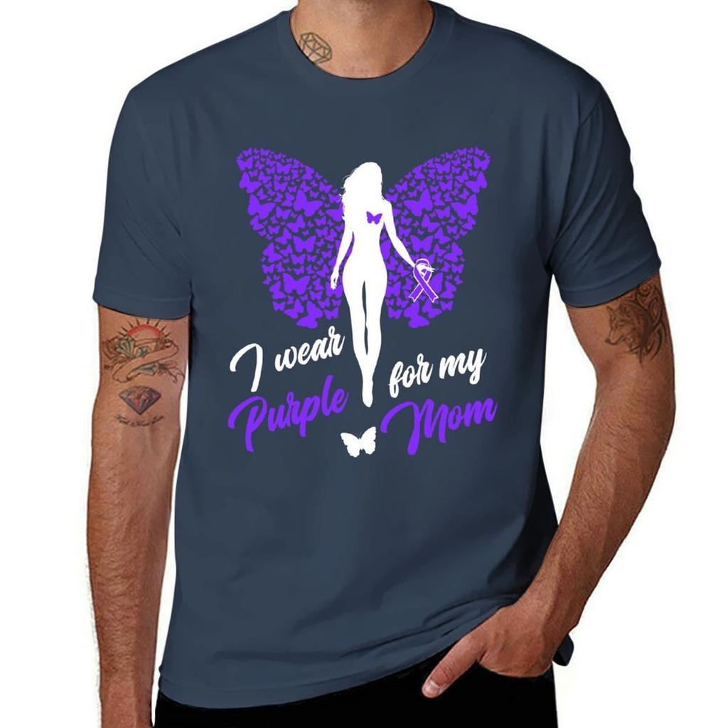 I Wear Purple For My Mom Support Awareness Tshirt Athletic Quick Dry For Unisex Tshirt
