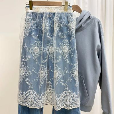 High Waist Lace Underskirt Slips Sweet Mesh Underskirt Slips Dress Safety Skirt Petticoat  Girls