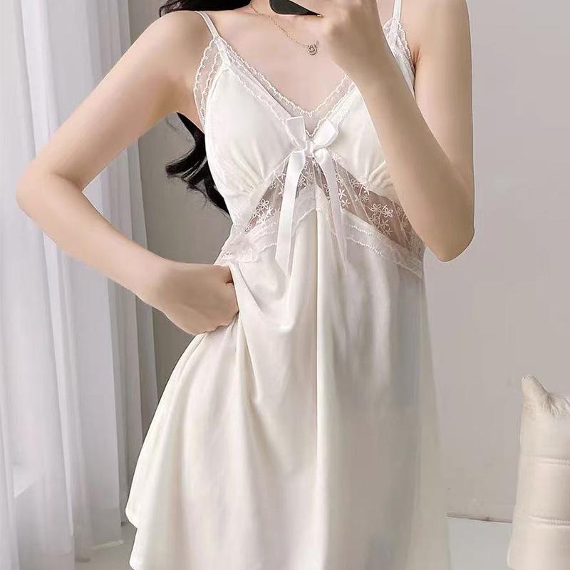 Pure desire wind golden velvet pajamas women's autumn and winter sexy suspender nightgown nightgown loungewear set with chest pad