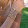  Golden Stainless Steel 18K Gold PVD Plated Metal Chain Waterproof Starfish Bracelet Holiday Jewelry Gift