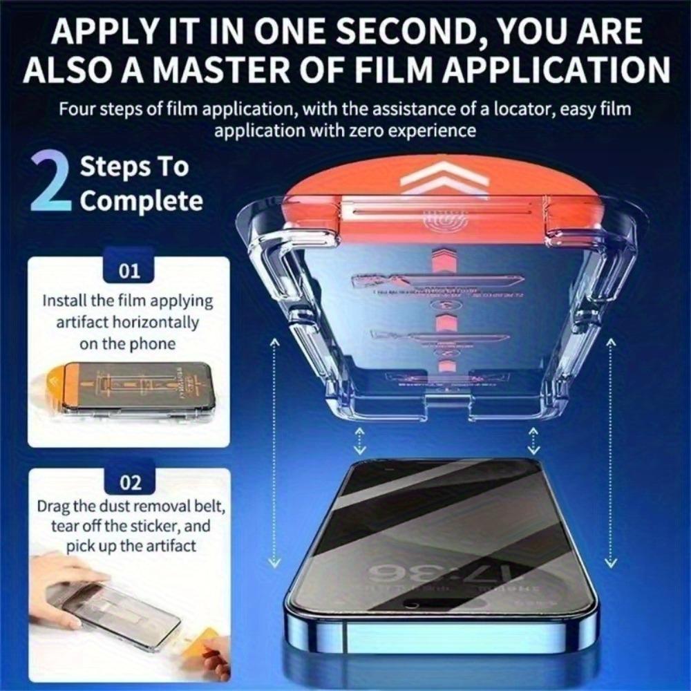 3Pcs Anti Spy Screen Protector for iPhone 17 16 15 14 Pro Max Air 17e 16e 15 14 Plus 13 12 11 Pro One Click Installation Glass