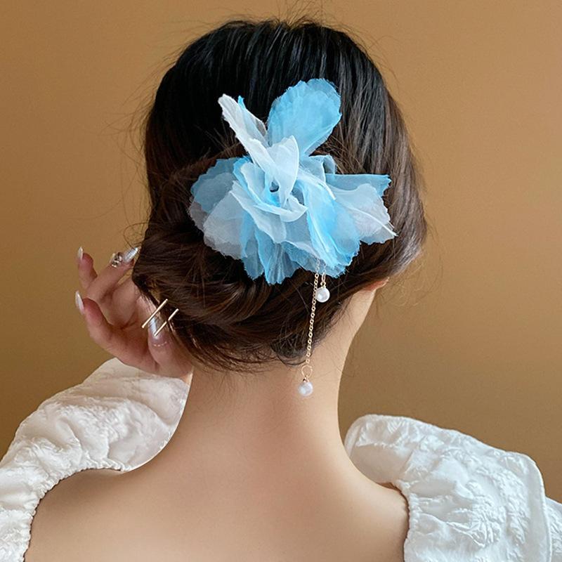 New Chinese Phoenix Luminous Lotus Tassel Hairpin Guochao Stepping Hairpin Antique Temperament Hanfu Hair Accessories Women