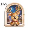 Holiday Party Home Decor Arch Wooden Christmas Fridge Magnet Set, Window Frame Refrigerator Decorative Magnets Magnetic for Metal Surface, Festive