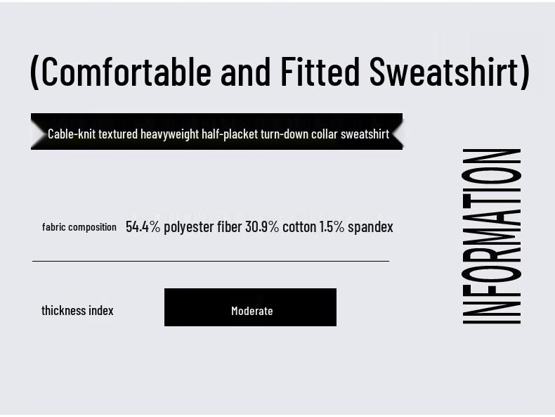 MARK FAIRWHALE Men's Lightweight Polo Collar Sweatshirt