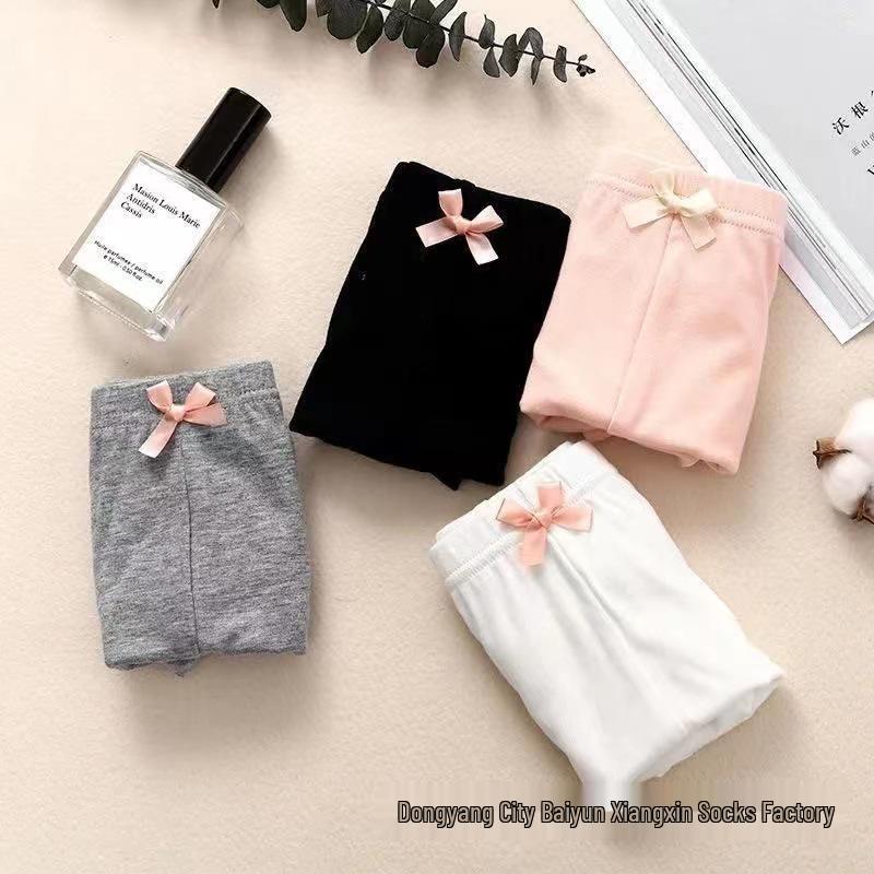 Girls' Anti-Exposure Modal Bowknot Boxer Briefs