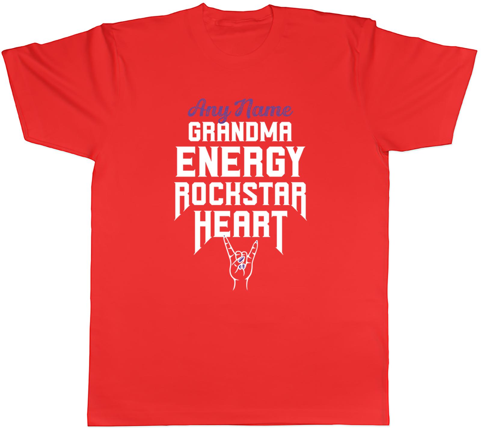 Personalised Grandma Rockstar Heart Unisexs TShirt Tee Gift Top S