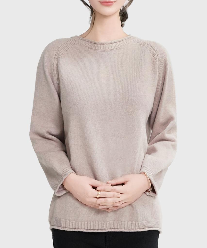 Keulleiseu Mila Comfortable Women'S Round Neck Knit Sweater_Red