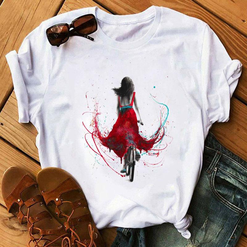Fashionable Urban Girl Fashionable Casual Womens Roundneck Shortsleeved Tshirt Womens Tshirt Women Clothing Harajuku