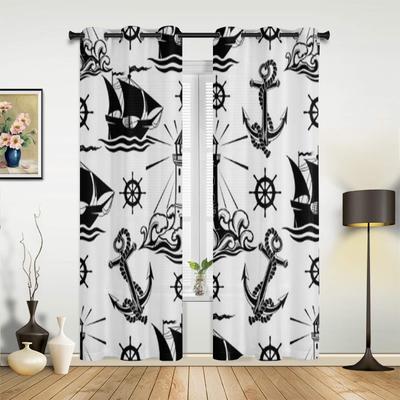 Tende di lusso per finestre con fari, navi e ancore per soggiorno, camera da letto, decorazione per la casa, cucina per tendaggi per finestre