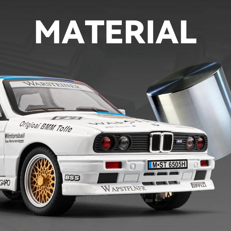 Simulation 1:24 BMW M3 Racing Car Model with Sound Light Collection Diecast Toy Vehicle Children Boy Birthday Gift Home Decor