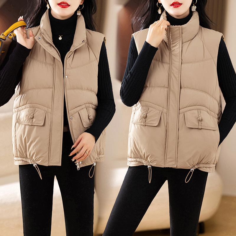 Counter women's clothing autumn and winter new fashion design sense versatile cotton padded vest warm cotton jacket