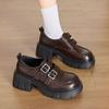 Platform Autumn New Versatile Retro Casual Leather Shoes British Women's Heightening Single Shoes Versatile