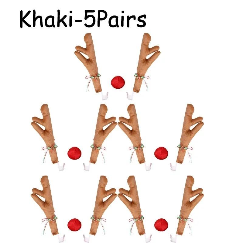 Car Motorcycle Merry Christmas Decor Helmet Protective Full Face Cover Rearview Mirror Trim Santa Claus Reindeer Antlers Bell