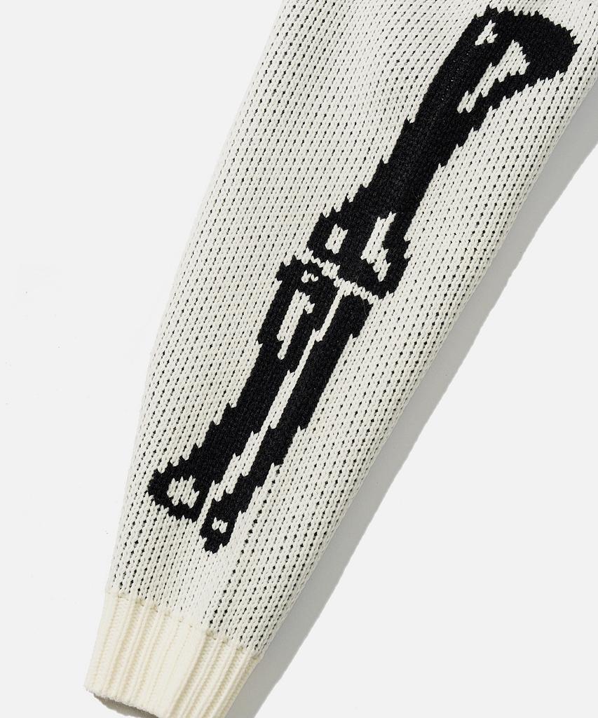 VASTIC Bone Jacquard Hoodie Knit_White / Black