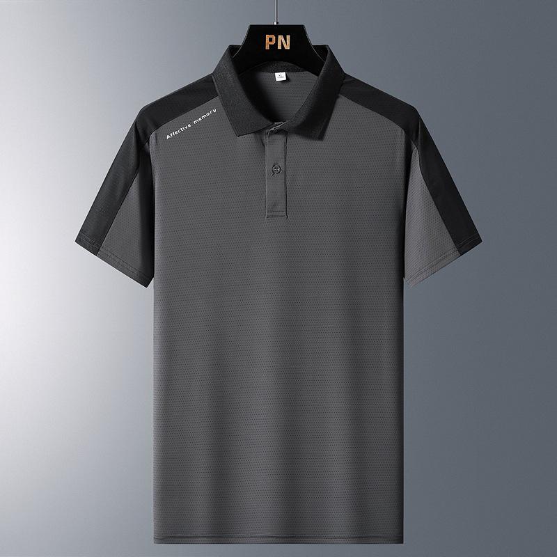 Men's Ice Silk Polo & Shorts Set - Summer Casual for Dad