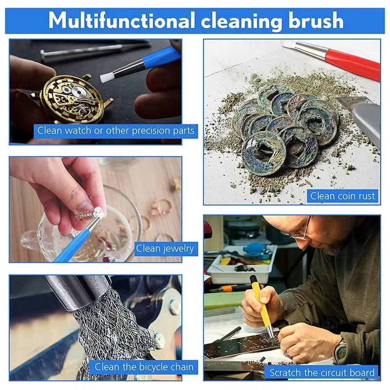 Watch Rust Removal Brush Pen Fiberglass Brass Steel Clean Scratch Polishing Tool Red Watch Repair Tool Watch Parts Brush Pen