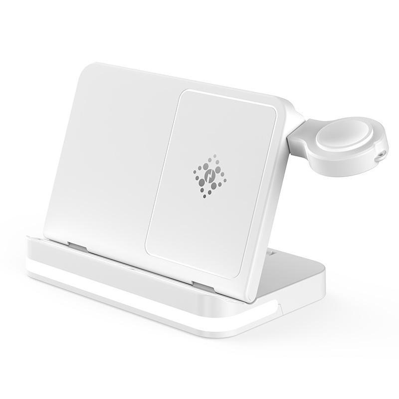 Universal Foldable Wireless Charger for Huawei, Apple, Samsung Phones, Watches, and Earphones - Three-in-One Design