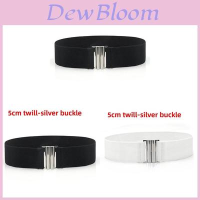 Cintura Larga Elastica in Pelle da Donna alla Moda con Fibbia Metallica per Vestiti e Abbigliamento Casual