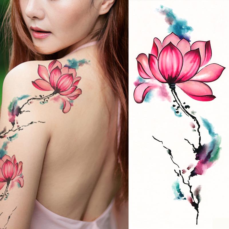 Large Waterproof 3D Rose Tattoo Sticker for Men & Women - Long-lasting, Non-Permanent Arm Scar Cover
