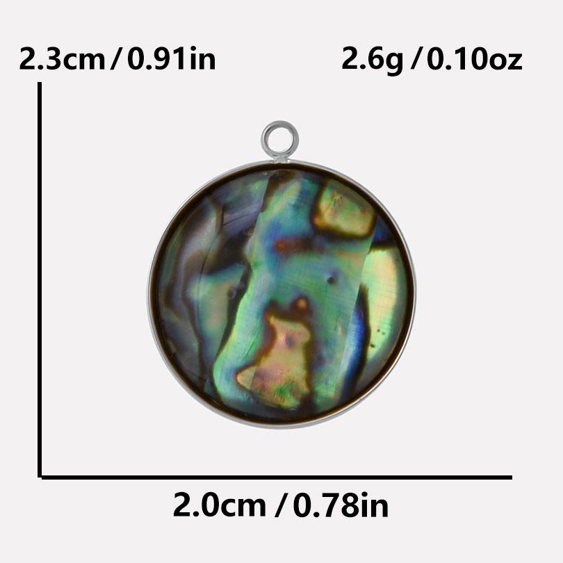 6pcs Real Natural Abalone Shell Geometric Charm Stainless Steel Charms For Jewelry Making Supplies Ocean Pendants DIY Materials