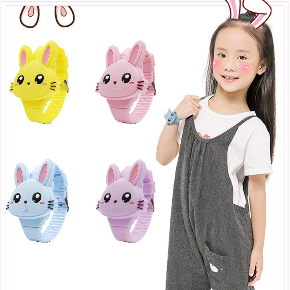 Cute Cartoon Silicone Rabbit Watch for Kids Waterproof Silicone Watch for Girl and Boy