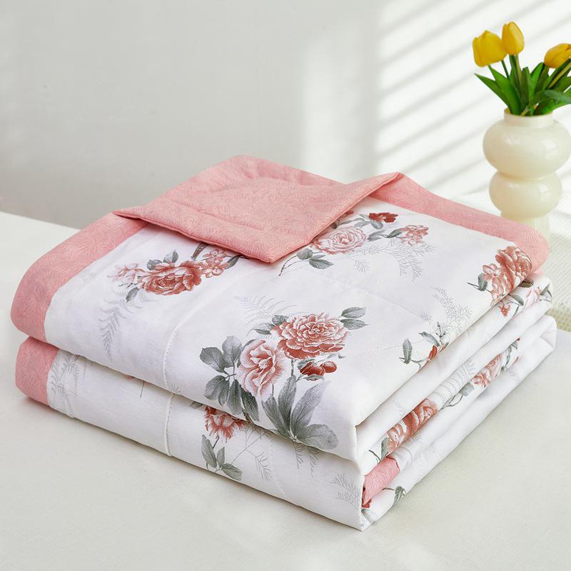 Summer Cool Cotton Quilt: Lightweight, Printed, for Double or Single Bedding