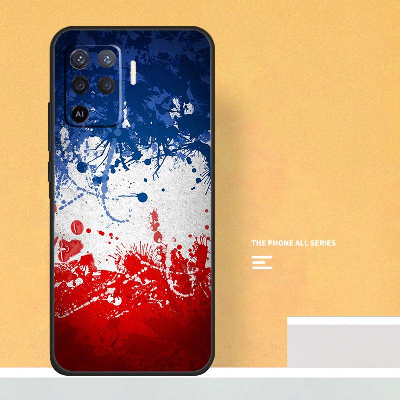 

France National Flag Case For Oppo A18 A38 A58 A78 A98 A5 Pro A6 A15 A54 A74 A94 A17 A57 A80 A60 A40 A16 A76 A96 OPPO A96 4G