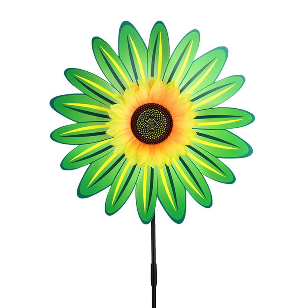 Bunte Sonnenblumen-Windräder Hochwertige Holz-Windspiele Für Hausgarten DIY Kinder Outdoor-Aktivitäten Layout Windräder Spielzeug