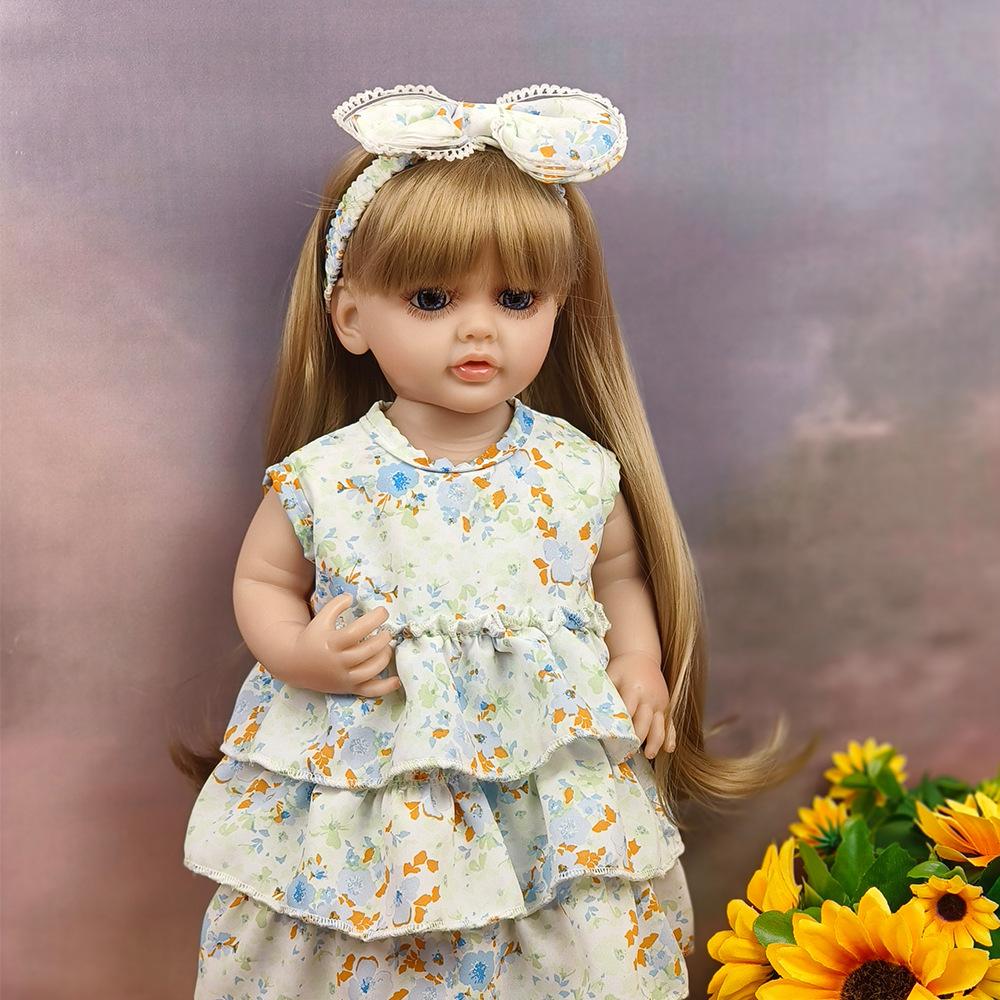 45 cm Mały rozmiar Reborn Baby Doll Betty Miękka winylowa silikonowa lalka Reborn Full Body Słodka księżniczka Prosta noga Noworodek Lalka Domek Zabawka