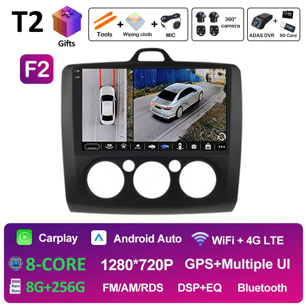 Android Auto Wireless Carplay For Ford Focus 2 3 Mk2 Mk3 2004 2005 2006 2007 2008 - 2011 Car Video Player 2.5D Touch Screen WIFI