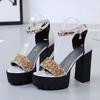 Fashion Summer New Fashion Fish Mouth Sandals Women Thick Bottom High Heels Super High Heel Chunky Wedding Dance Show Shoes Designer