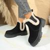 Luxury Fluffy Fur Thick Bottom Suede Snow Boots Women Winter Warm Plush Ankle Boots Plus Size Women's Chelsea Short Booties