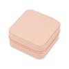 Jewelry Storage Box with Mirror, Compact Travel Case with Ring Rolls, Necklace Hooks and Zip-Around Closure Design