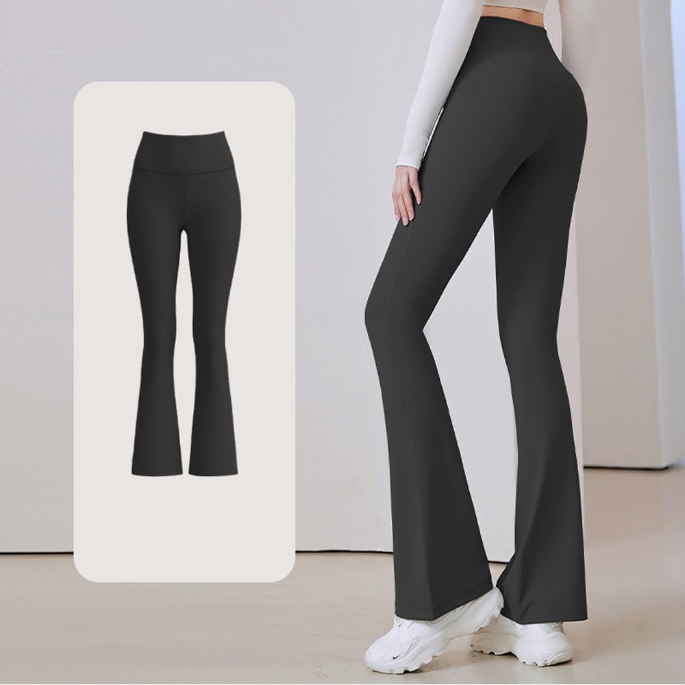 Yodilala Sportswear Flared Pants for Beautiful Loose Size S Women's Leggings, Yoga, Legs, Sweat-Wicking, Quick-Drying, Fit, Stretch, Black,