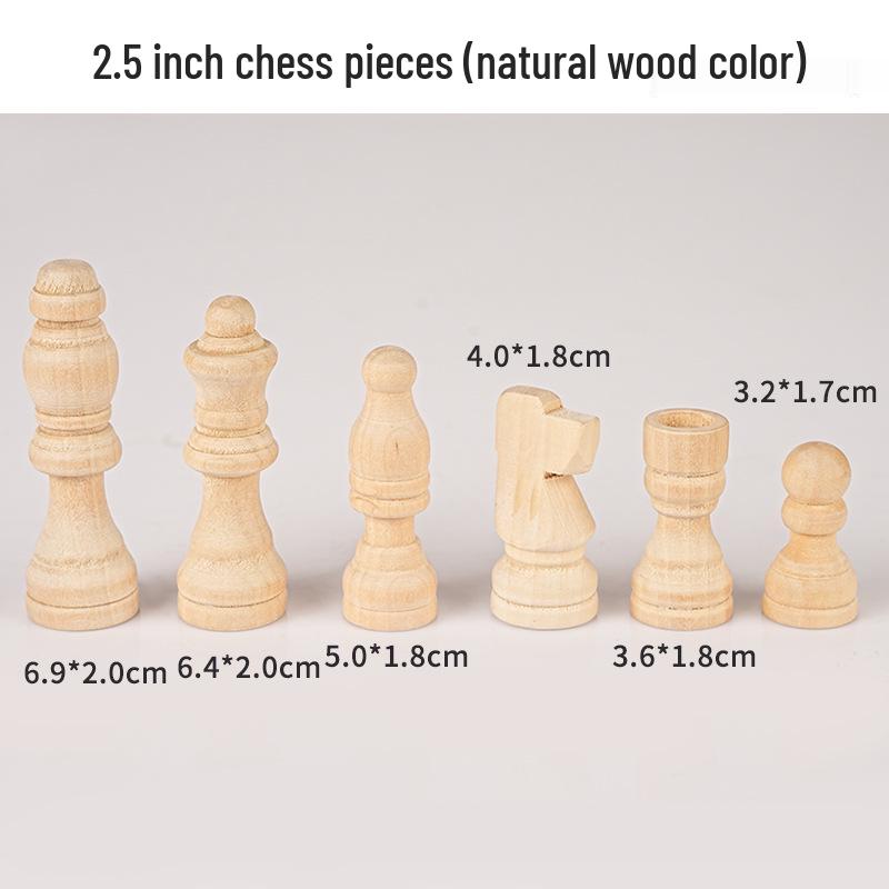 Solid Wood Chess Pieces, Available In 1.5", 2", 2.5", and 3" Sizes