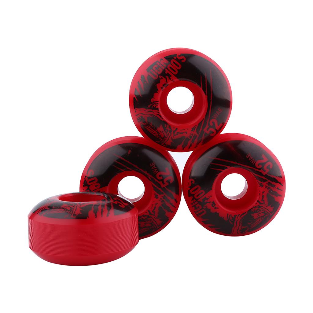 52mm X 30mm 4 Pcs Set Outdoor Classic Durable PU Cruiser Longboard Skateboard Wheels  (red)