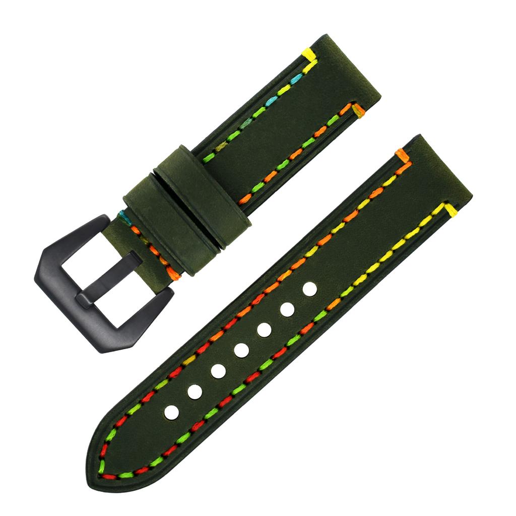 22 Get The Goods, Crazy Horse Leather Strap, High-Quality First-Layer Cowhide Handmade Strap, Watch Accessories.