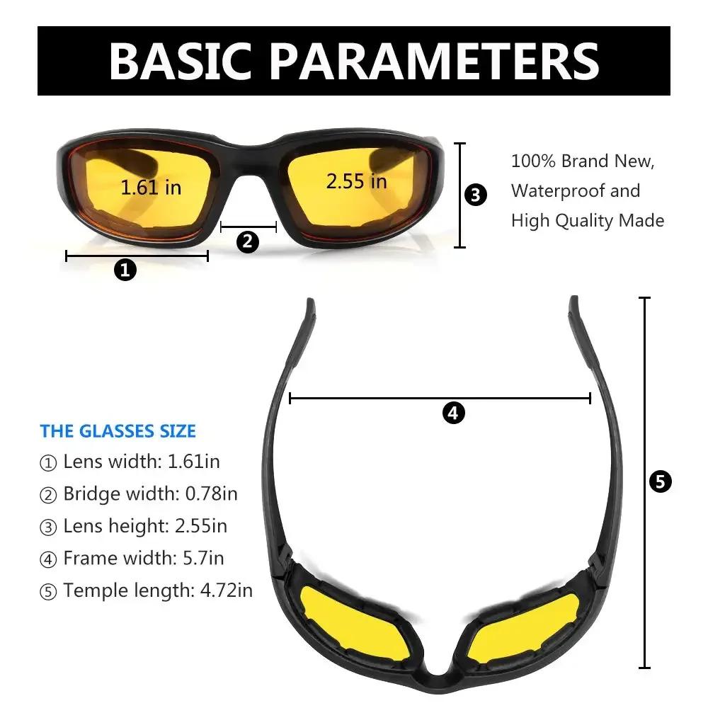 Univerzální motocyklové brýle Cyklistické motocyklové větruodolné brýle Pánské/ženské sluneční brýle s UV400 ochranou proti zamlžení a prachuodolné brýle