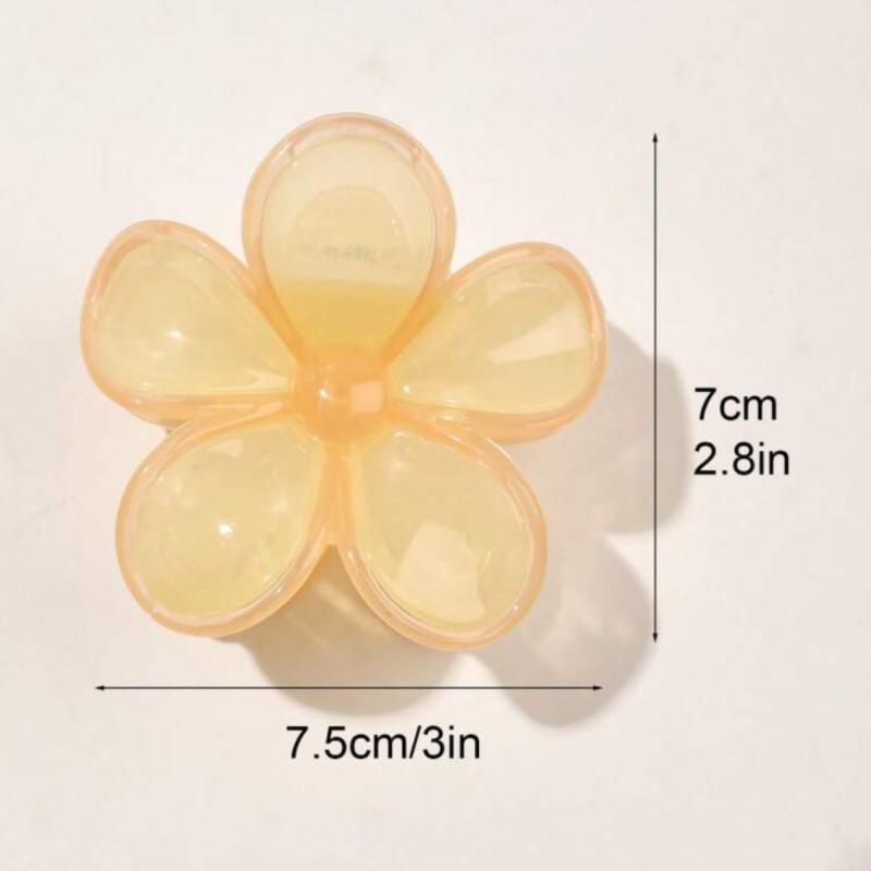 European Jelly Color Flower Claw Clip - Summer Beach Hair Accessory