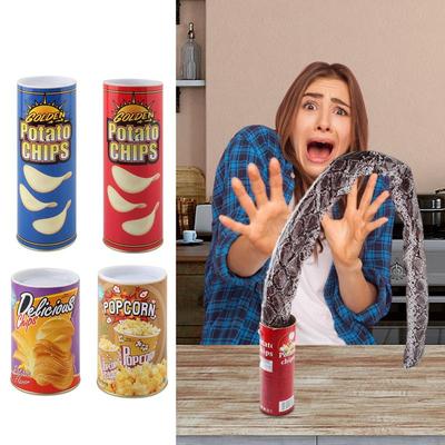 Lustige Kartoffelchips können springen Frühling Schlange Spielzeug Geschenk Aprilscherz Halloween Party Dekoration Witze Streich Trick Spaß Witz Spielzeug