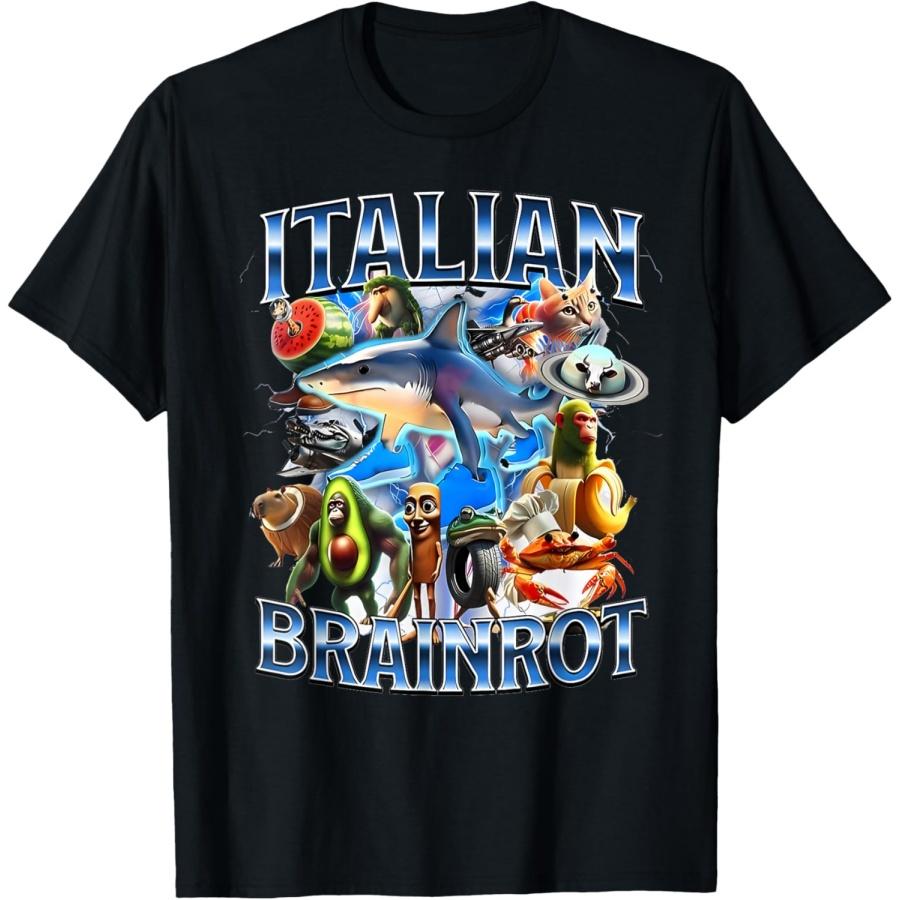 Tralalero Tralala Italian Brainrot Funny Shark Meme Kids T-Shirt(1) XXXXXL чёрный