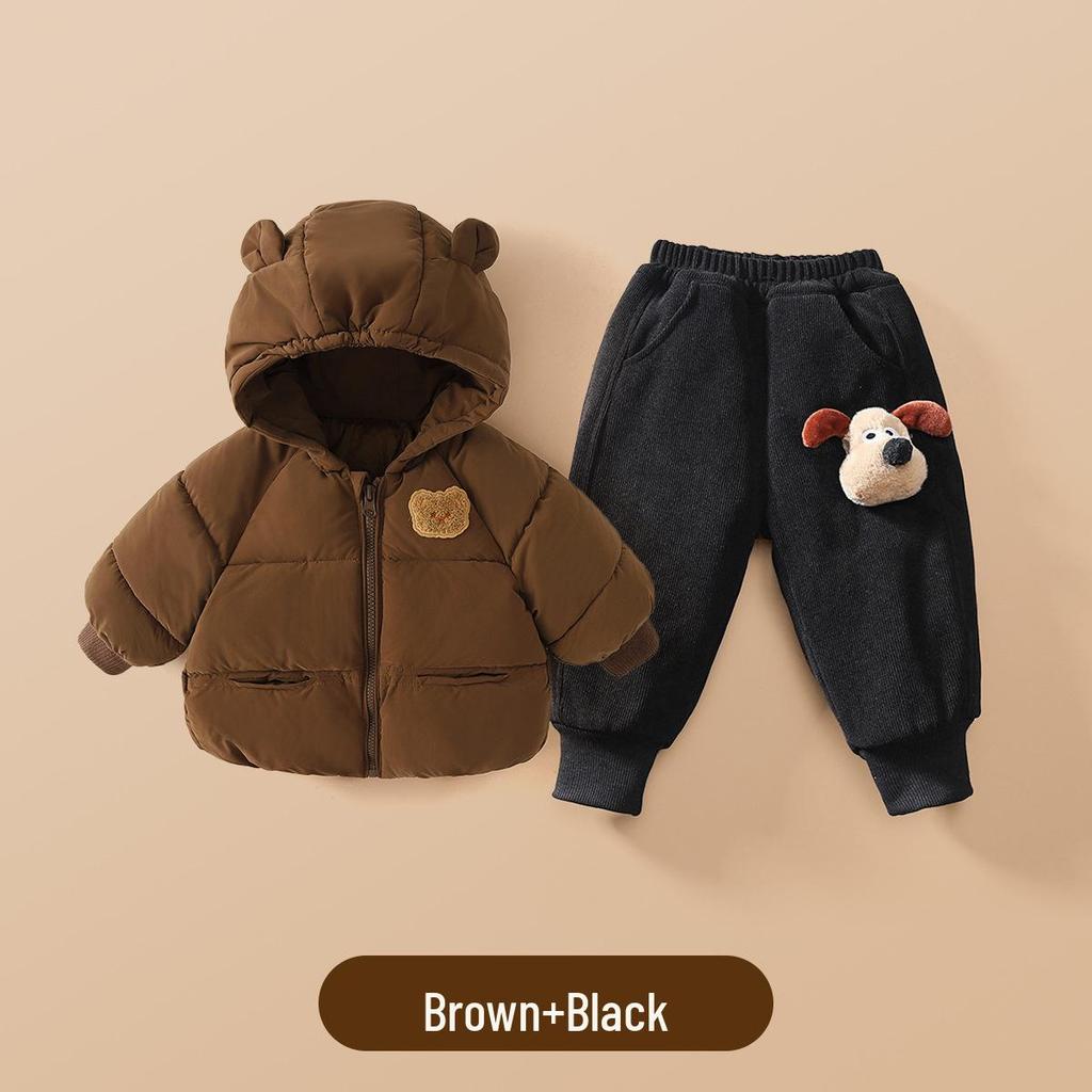 Jingqi Baumwoll-Sweathose mit Fleecefutter für Kinder: Warme Winterhosen für Jungen und Mädchen